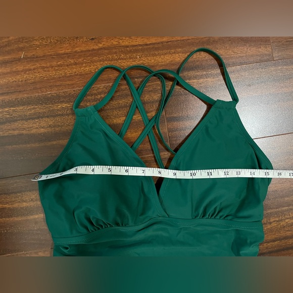 Charmo women’s large one piece bathing suit, ruched, dark green - Picture 2 of 13